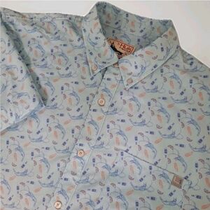 Huk Men's Kona Shrimp Boil Short Sleeve Button Down Shirt XL